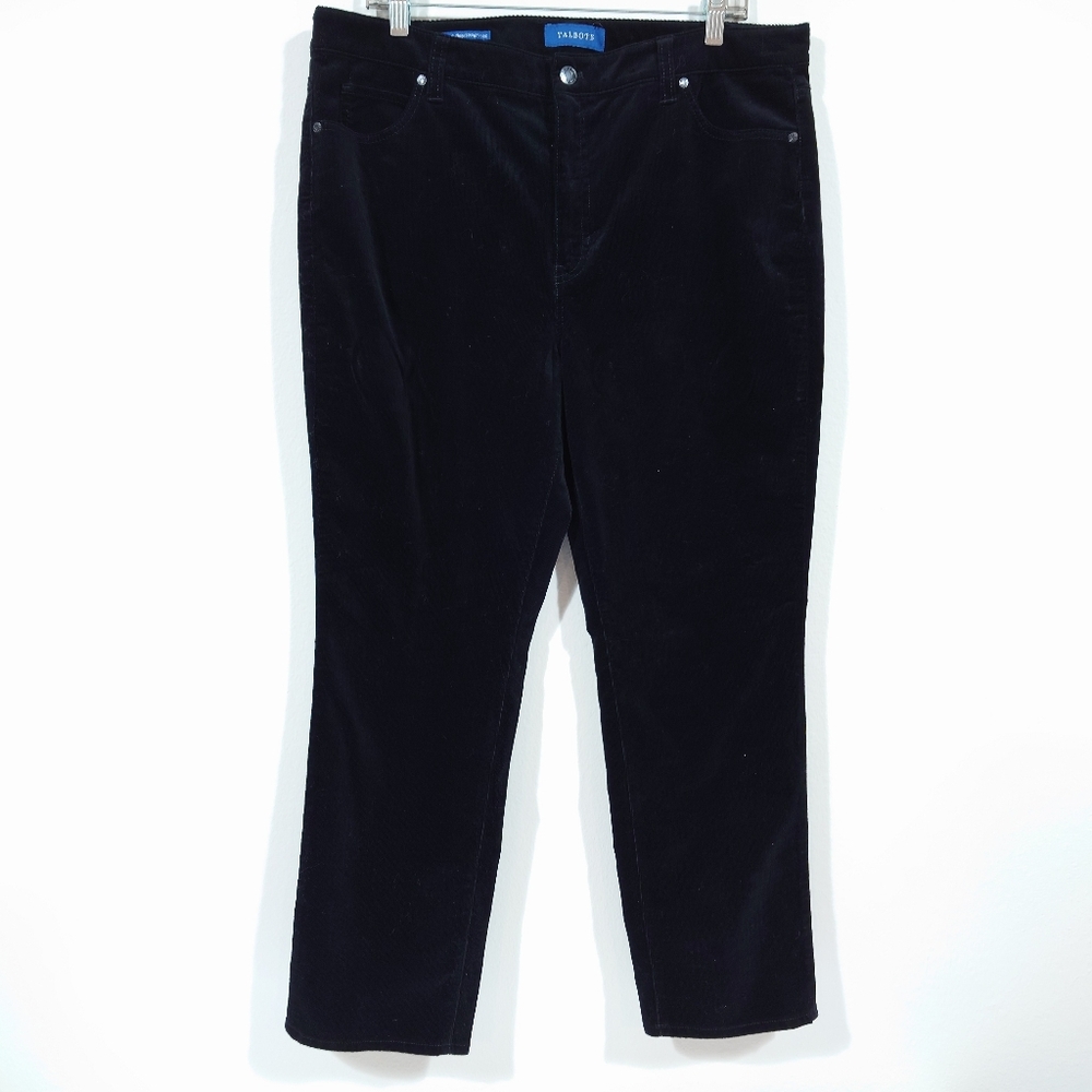 Talbots Black Corduroy High Waist Straight Leg Pants